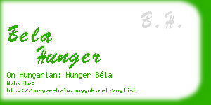 bela hunger business card