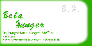 bela hunger business card